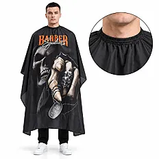 Barber Syndicate Cutting Cape – Gothic Skull & Chain