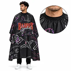 Barber Syndicate Cutting Cape – Neon Circuit Lines