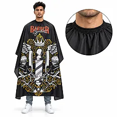 Barber Syndicate Cutting Cape – Winged Crown Crest
